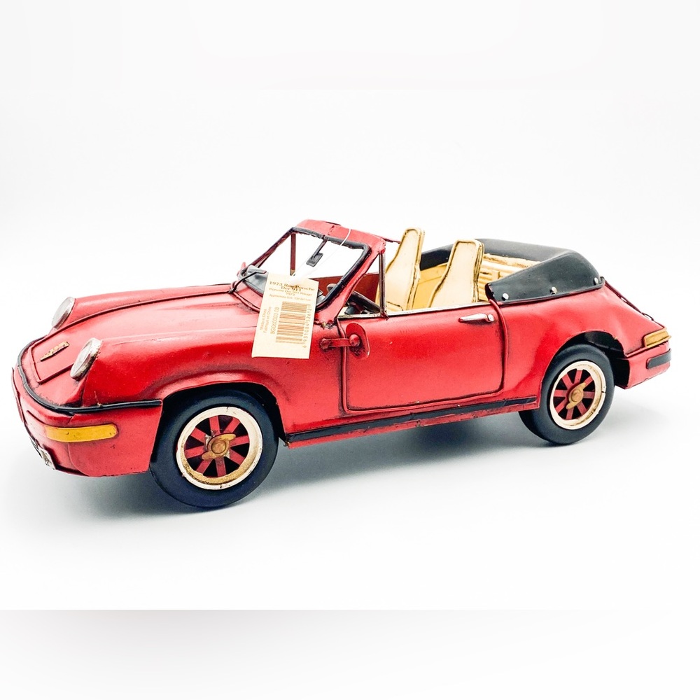 Retro Classic Handmade Iron '1973 Red Porsche Der 911' Model Craft Figure